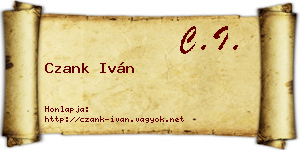 Czank Iván névjegykártya